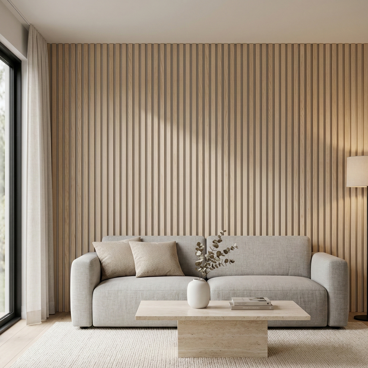 Premium Acoustic Slat Wall Panel – 270 × 110 cm - Aeki